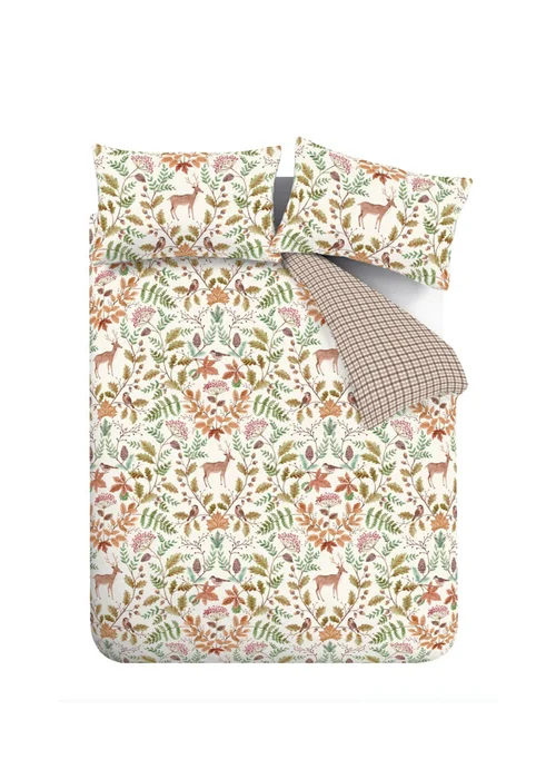 Catherine Lansfield Woodland Stag So Soft Reversible Duvet Cover Set Cream - Double Image 5
