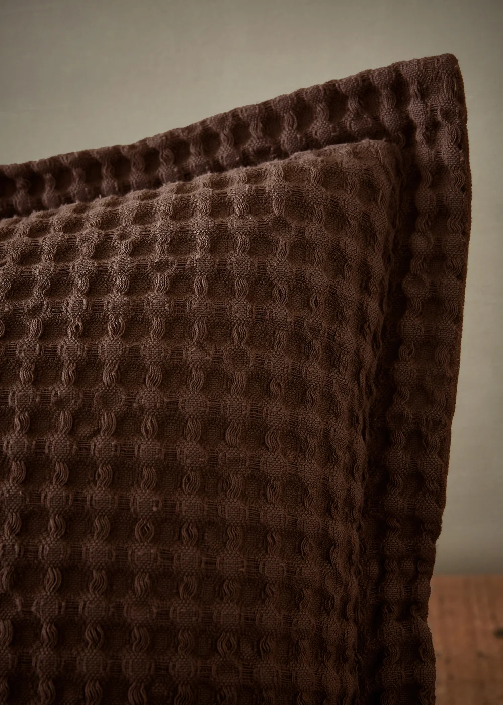 Pineapple Elephant Jaipur Chunky Waffle Cotton 30x50cm Cushion Chocolate - 30 x 50cm Image 2