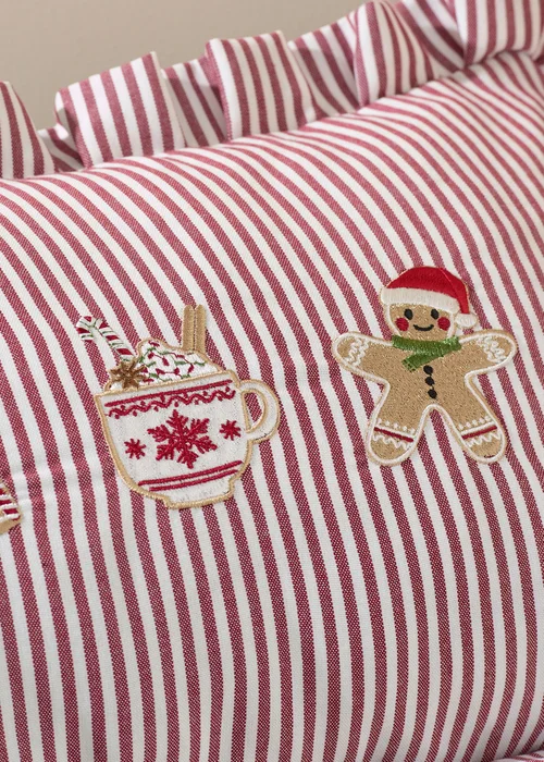 Catherine Lansfield Christmas Gingerbread Stripe 30x50cm Cushion Natural - One Size Image 3