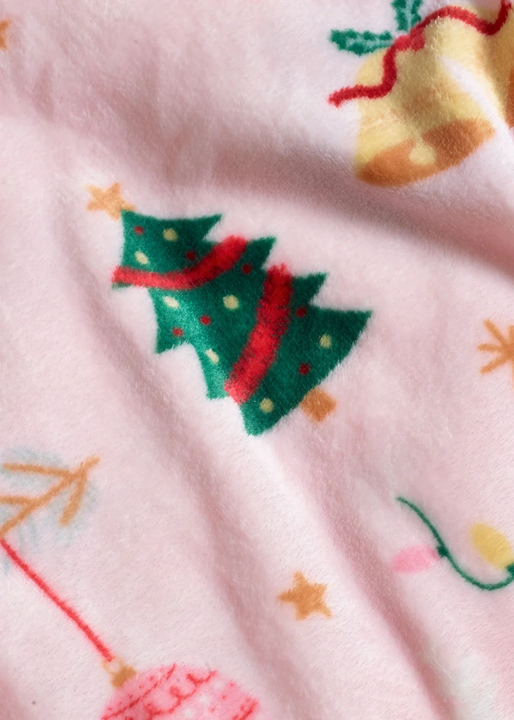 Catherine Lansfield Christmas Happy Holidays Cosy Fleece 130x170cm Blanket Throw Pink - One Size Image 3