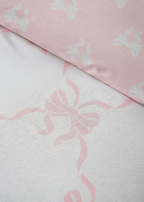 Catherine Lansfield Pretty Bows Reversible Duvet Cover Set Pink - Single Image 4