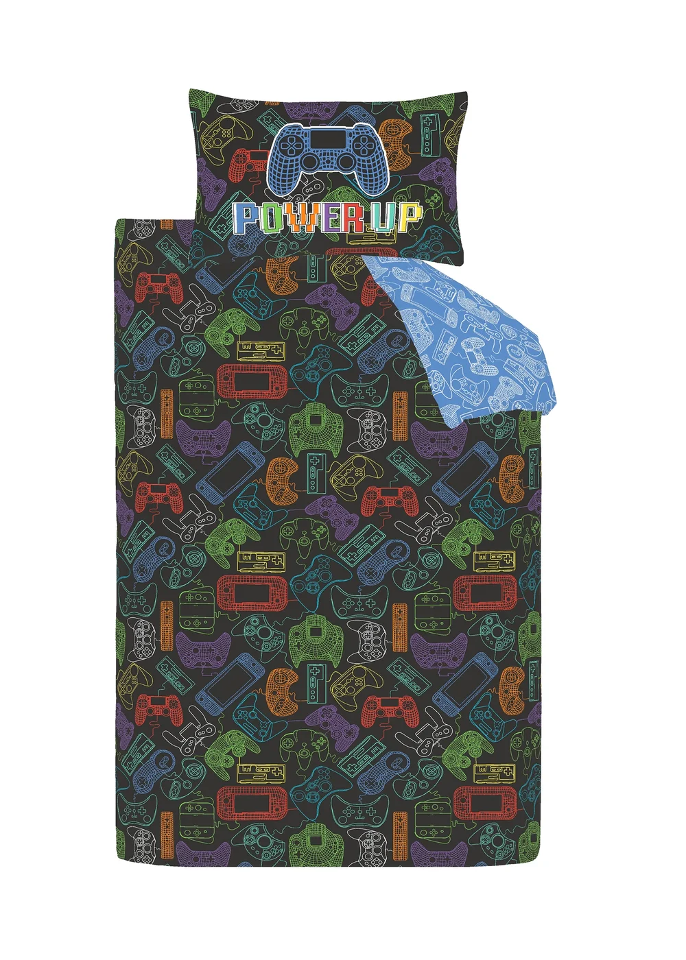 Catherine Lansfield Power Up Gamer So Soft Duvet Cover Set Black - Single Image 5