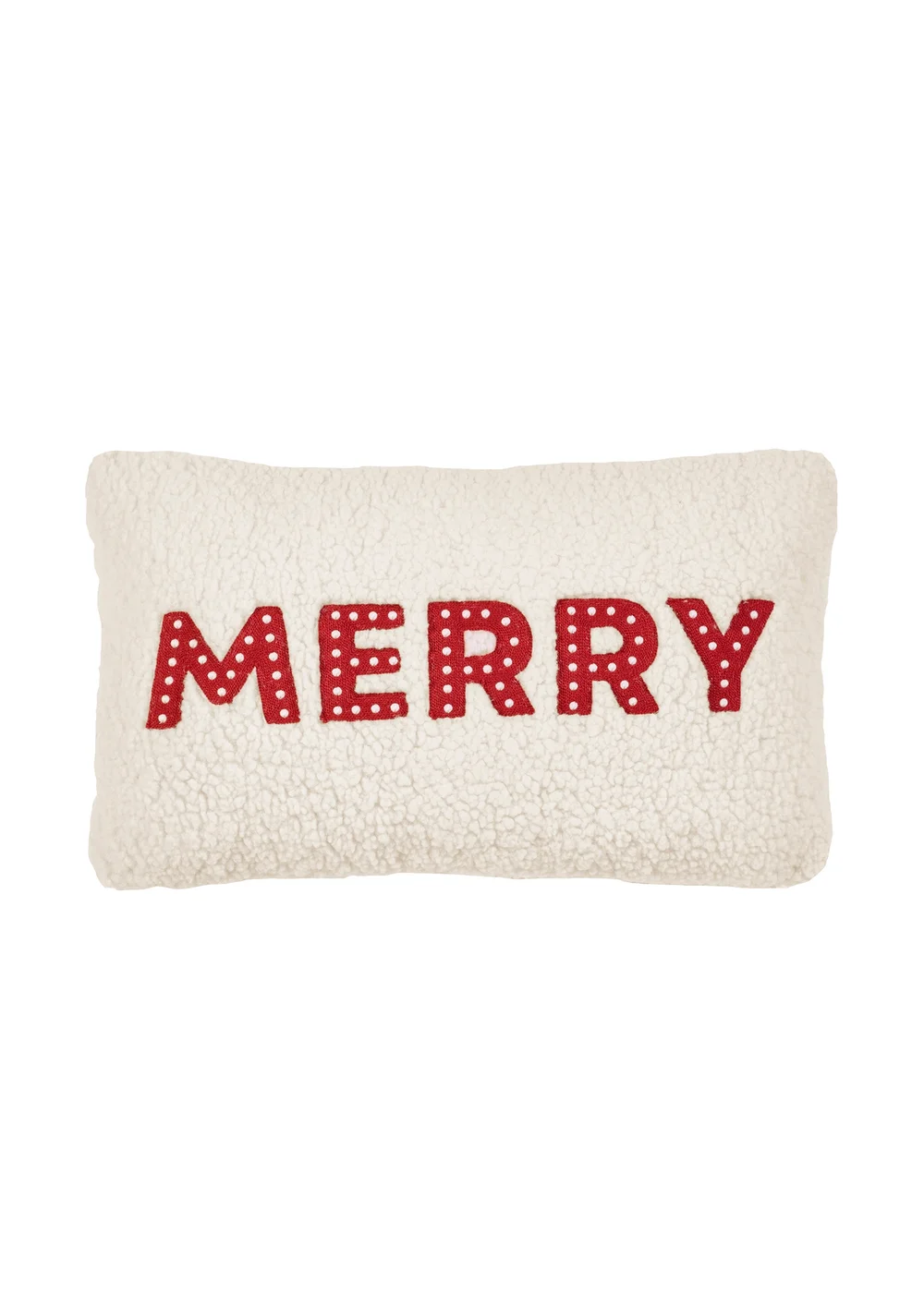 Catherine Lansfield Merry Boucle 30x50cm Cushion White / Red - One Size Image 1