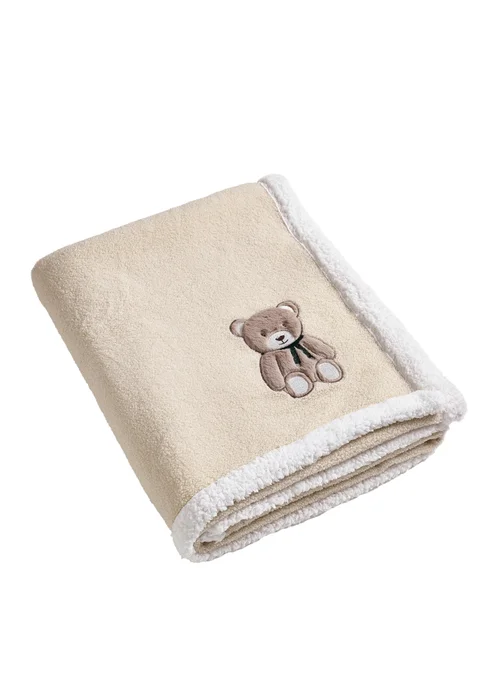 Catherine Lansfield Sherpa Teddy Bear Cosy Fleece 130x170cm Blanket Throw Natural - One Size Image 4