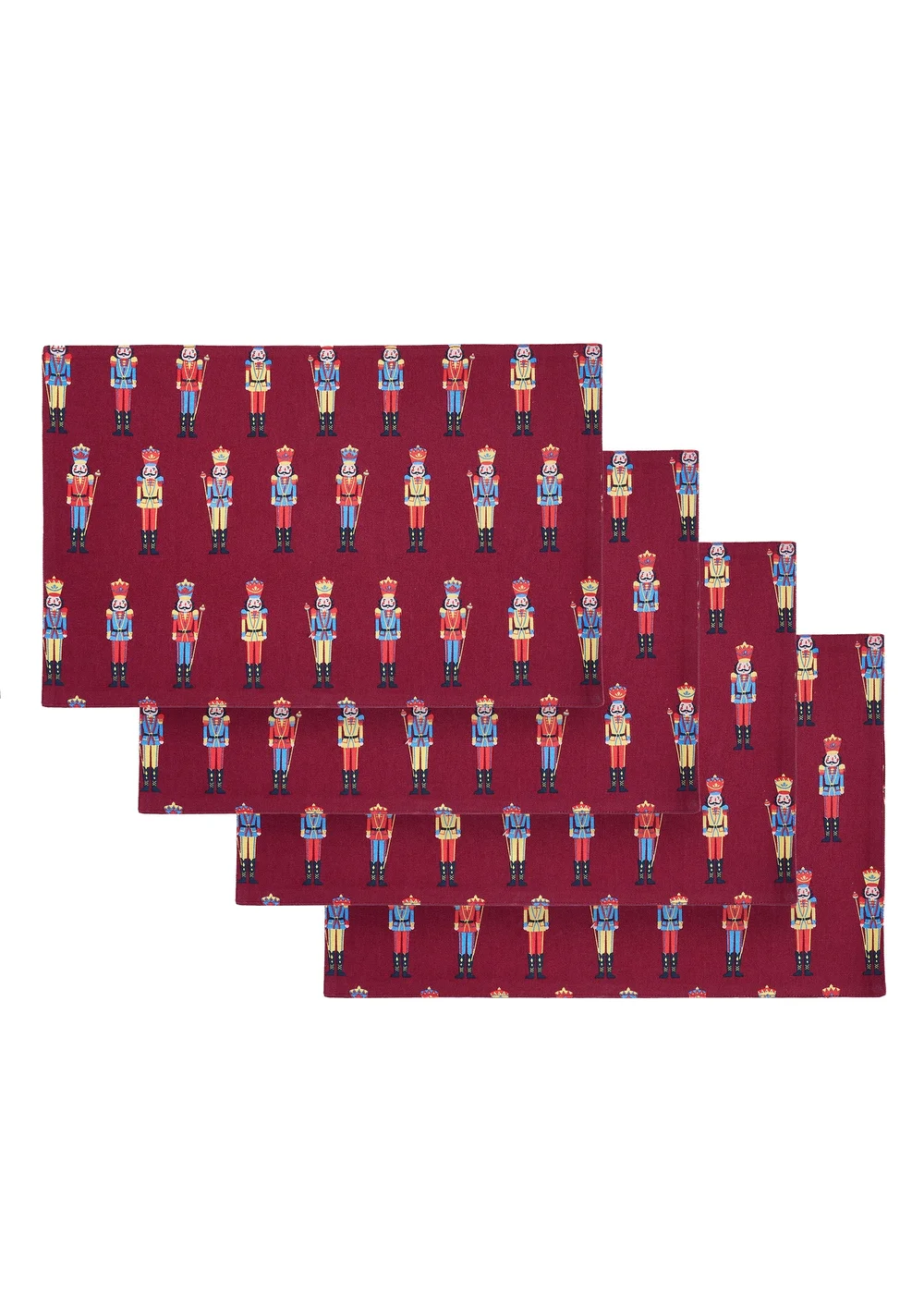 Catherine Lansfield Christmas Nutcracker Cotton 30x46cm Dining Placemat 4 Pack Plum - One Size Image 1