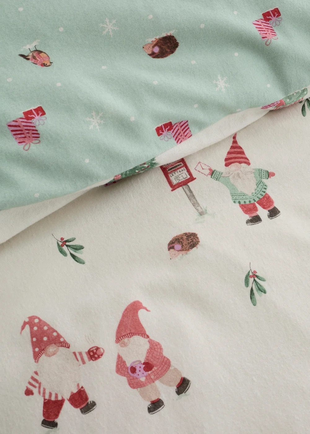 Fusion Christmas Gonks Brushed Natural Duvet Cover Set - Single Image 3