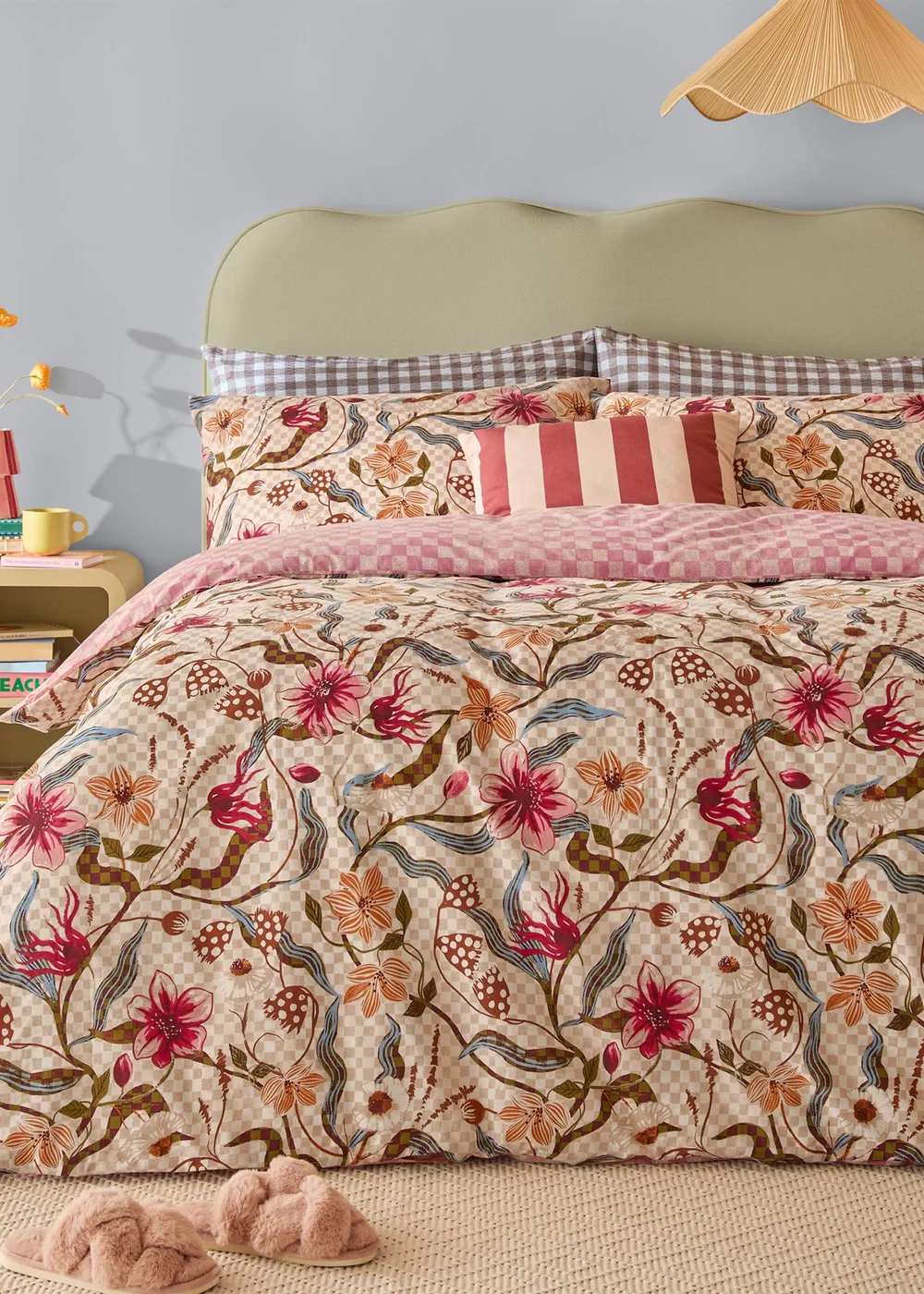 Furn Juno Single Reversible Printed Duvet Set Multi - Single Image 1
