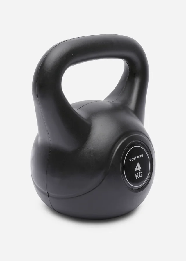 Movement Studio by Northern Black Vinyl Kettlebell 4kg (15cm x 14cm)