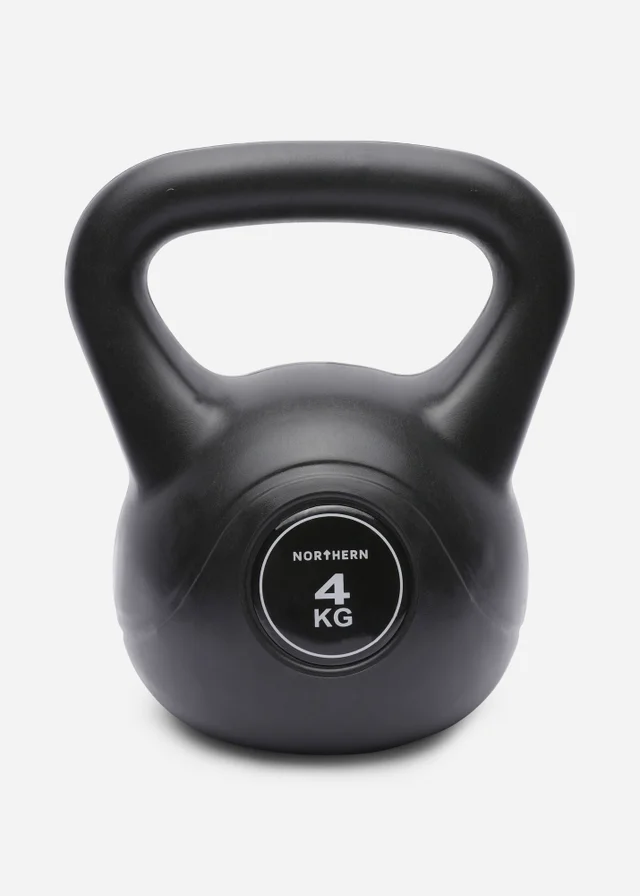Movement Studio by Northern Black Vinyl Kettlebell 4kg (15cm x 14cm)
