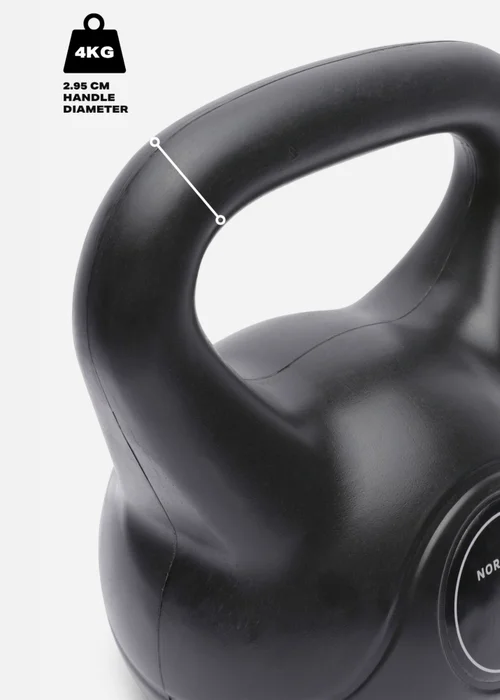 Movement Studio by Northern Black Vinyl Kettlebell 4kg (15cm x 14cm) - No Size Image 3