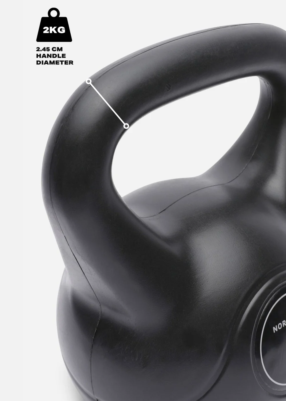 Movement Studio by Northern Black Vinyl Kettlebell 2kg (16cm x 13cm) - No Size Image 3