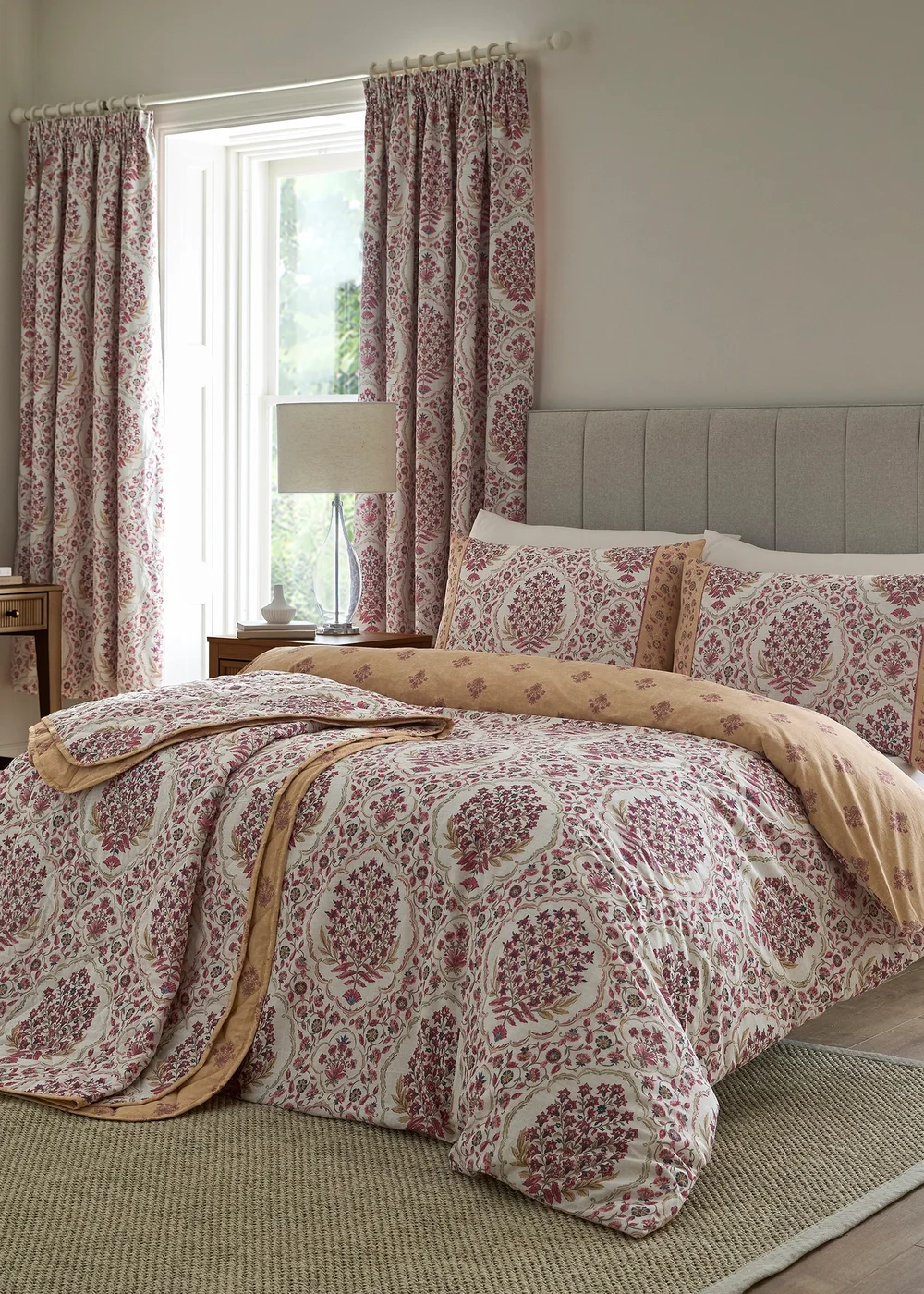 Dreams & Drapes Ashmead Reversible Berry Duvet Cover Set - Single Image 5