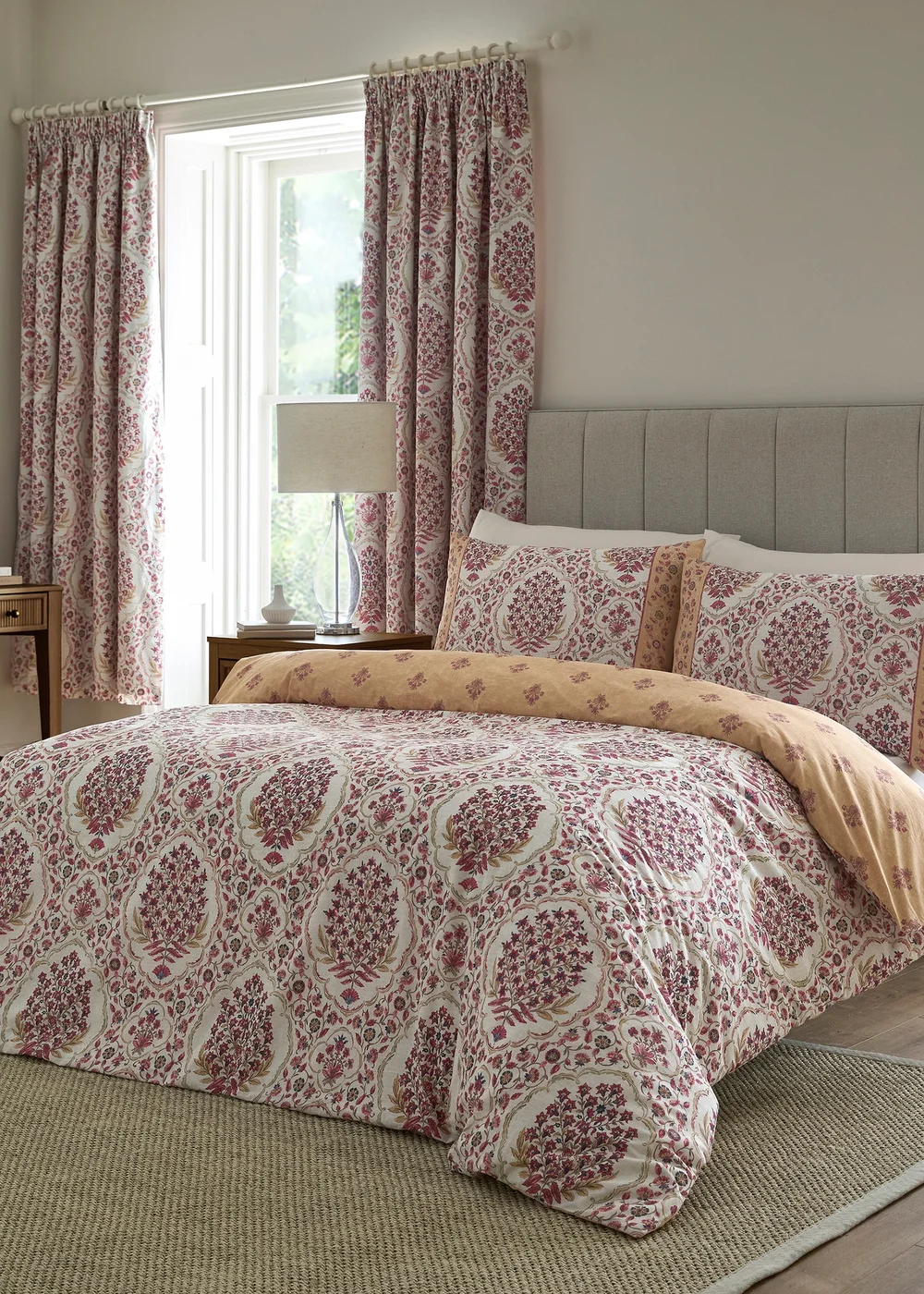 Dreams & Drapes Ashmead Reversible Berry Duvet Cover Set - Single Image 1