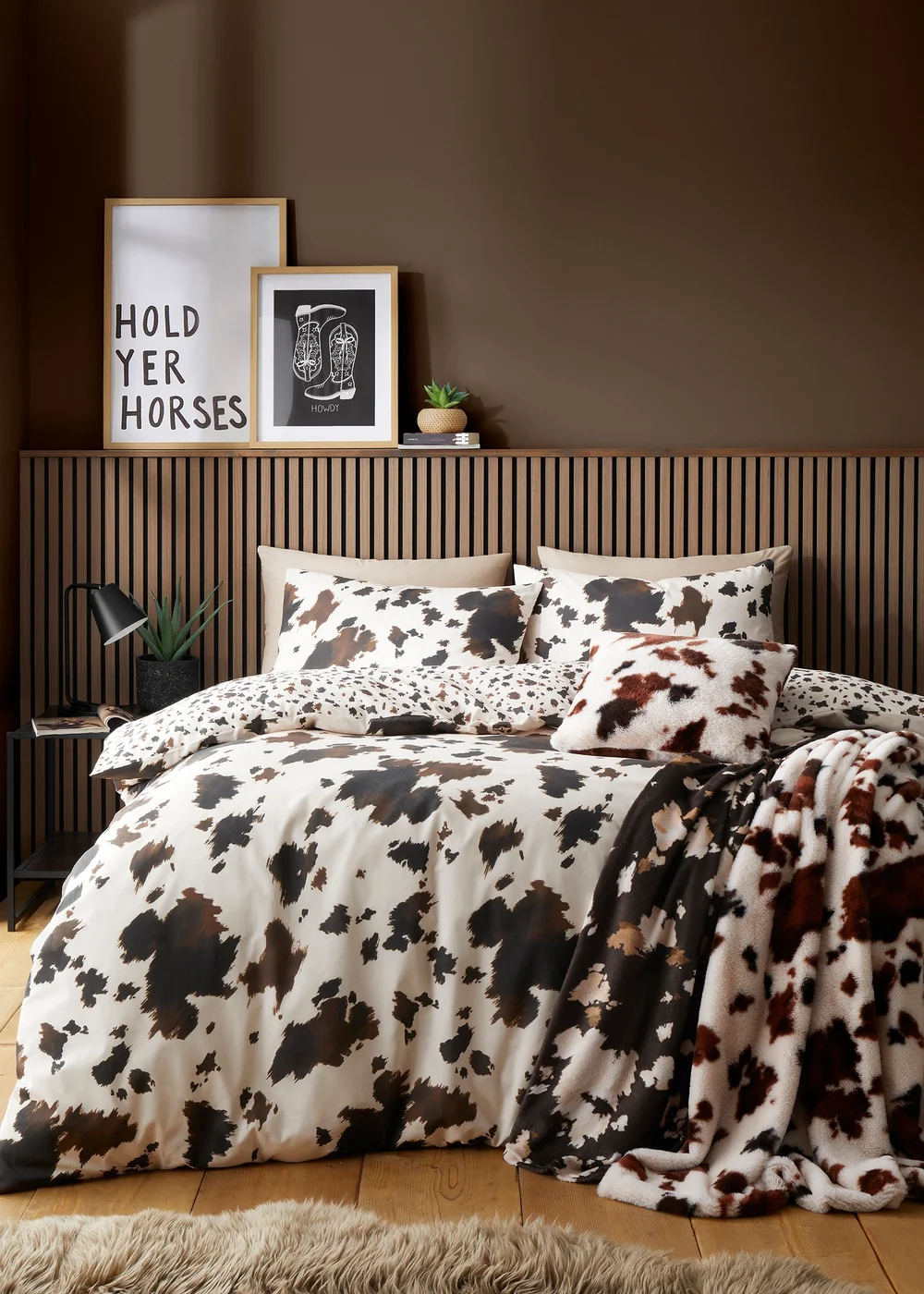 Fusion Cow Print Faux Fur Reversible Natural Filled Cushion - 43W X 43D Image 3