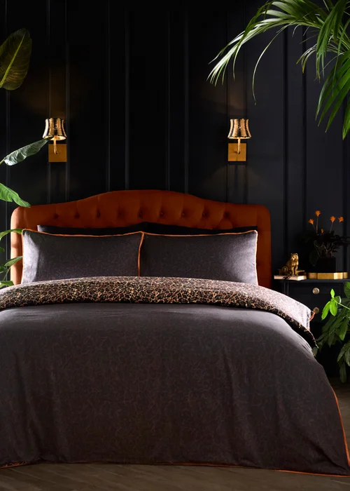 Laurence Llewelyn-Bowen Roxy Leopard Print Reversible Black Duvet Cover Set - Double Image 4