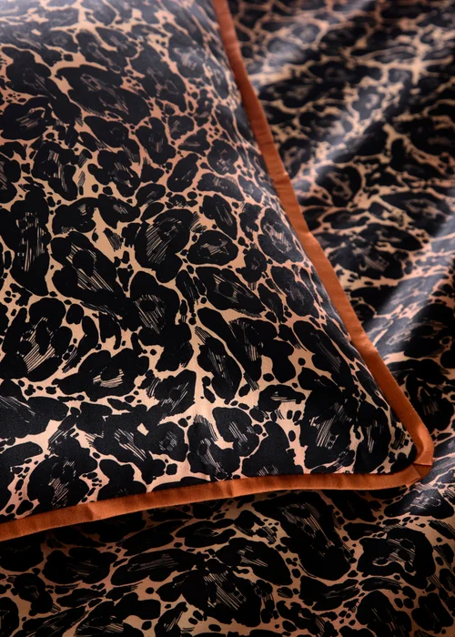 Laurence Llewelyn-Bowen Roxy Leopard Print Reversible Black Duvet Cover Set - Double Image 3