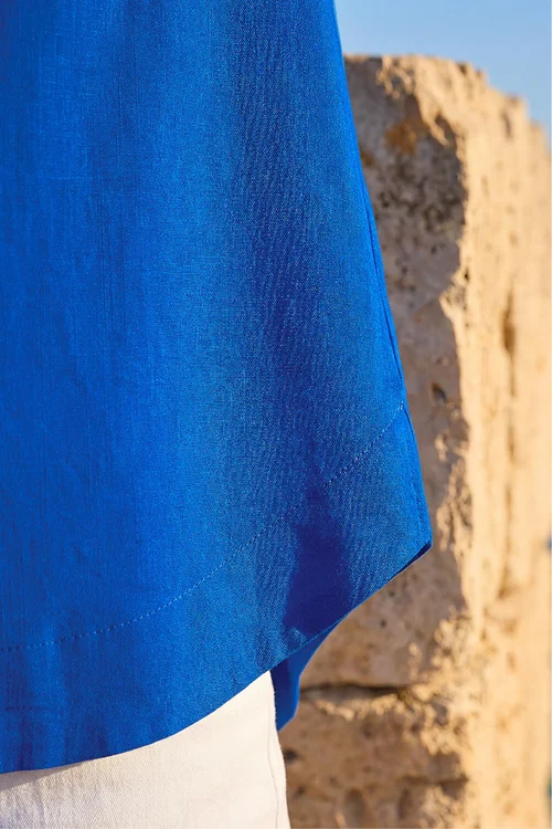 Roman Royal Blue Curved Hem Vest Top - 14 Image 4