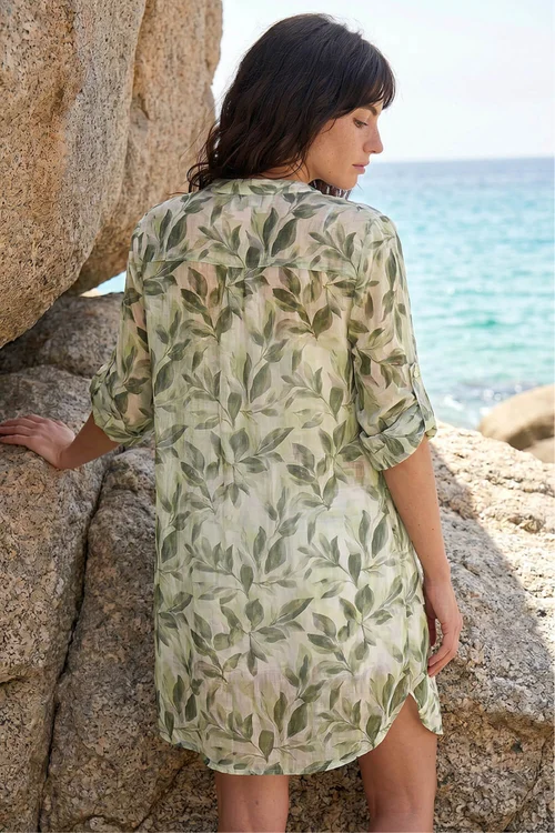 Roman Green Floral Print Longline Blouse - 14 Image 3
