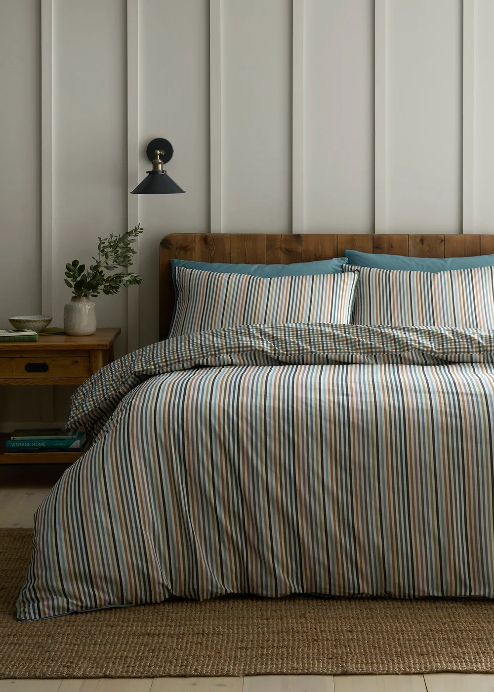 Appletree Micro Check Reversible Green Duvet Cover Set - Double Image 4