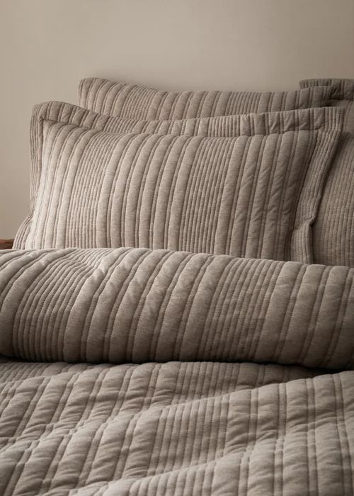 Pineapple Elephant Tamba Jersey Stripe Quilted Oxford Pillowcase Pair Mole - One Size Image 1