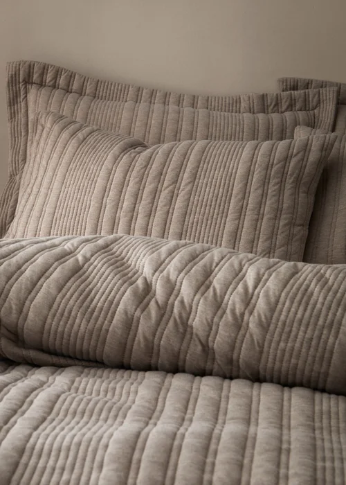 Pineapple Elephant Tamba Jersey Stripe Quilted Duvet Cover Set Mole - Single Image 2