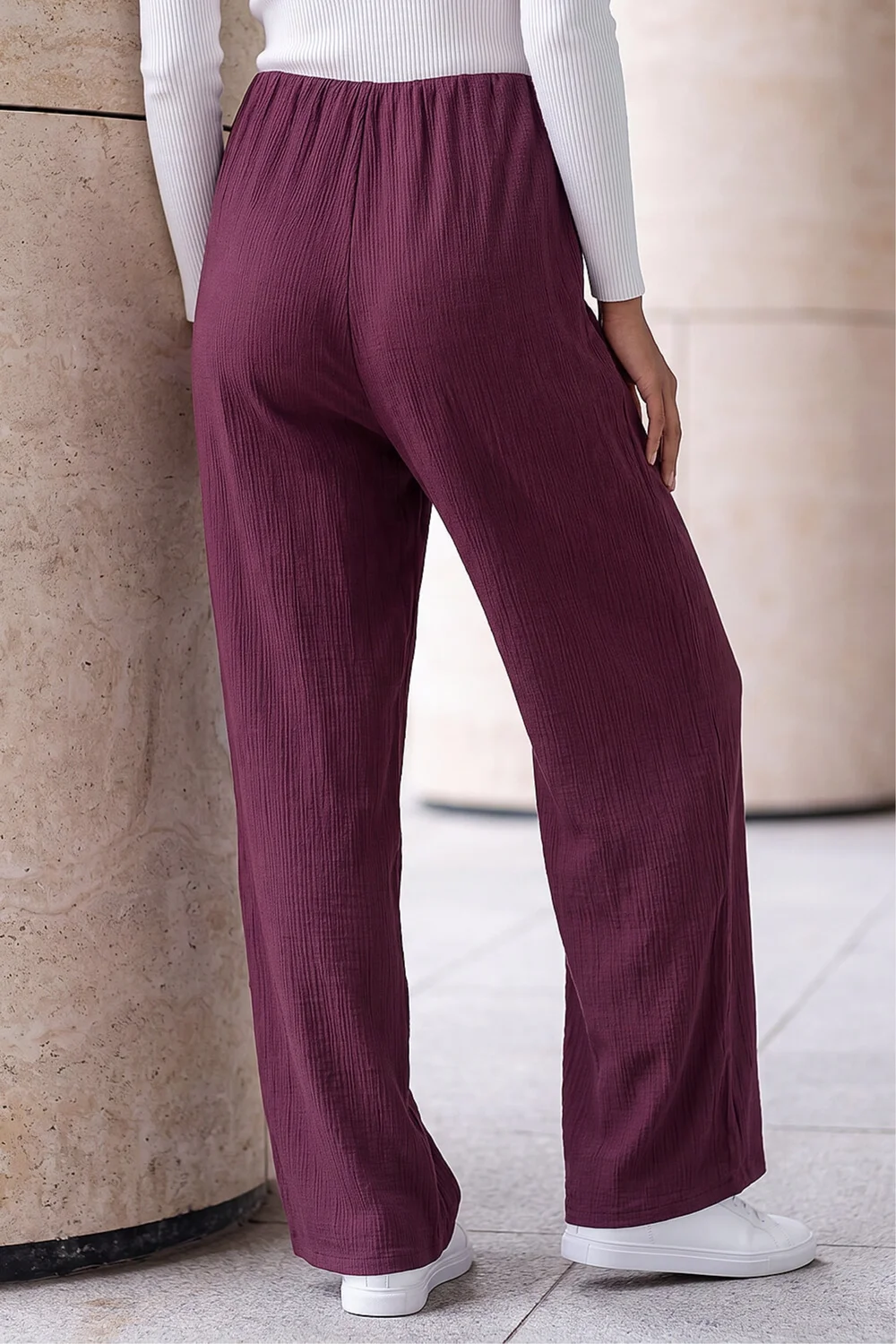 Roman Wine Petite Textured Trouser - 18 Image 3