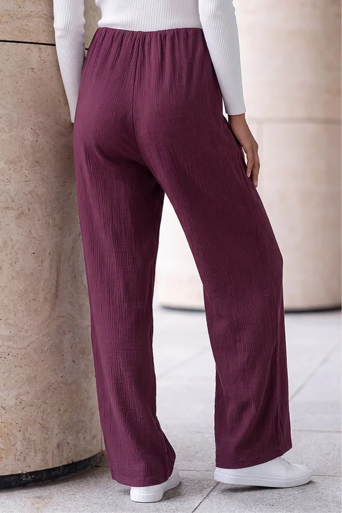 Roman Wine Petite Textured Trouser - 18 Image 3