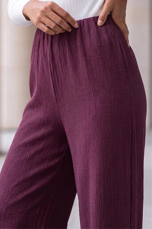 Roman Wine Petite Textured Trouser - 18 Image 4