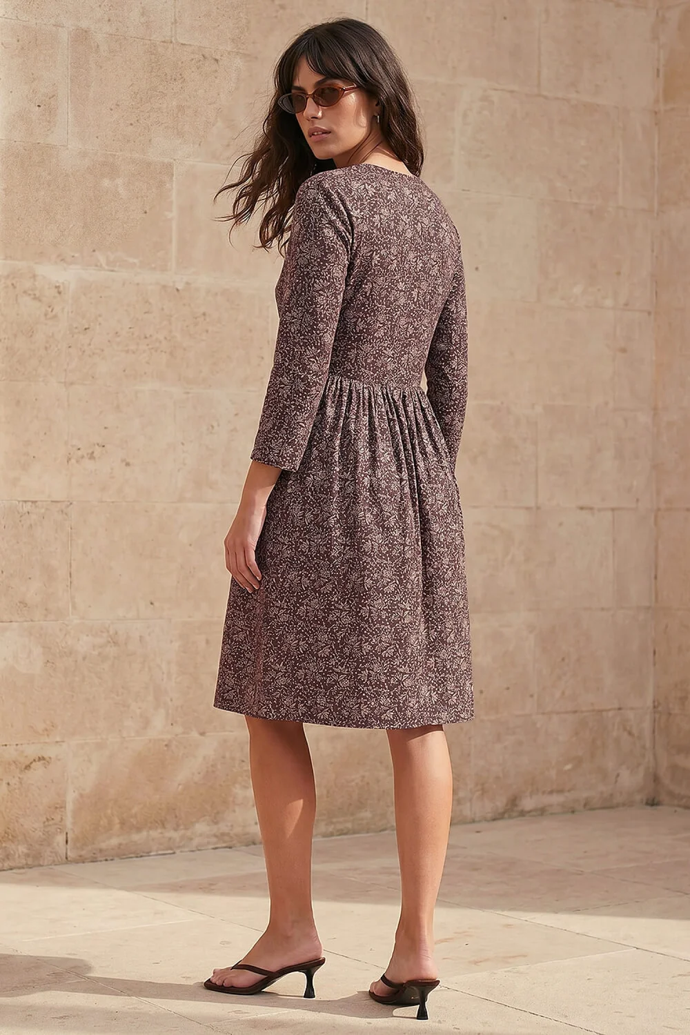 Roman Chocolate Side Detail Short Dress - 12 Image 3