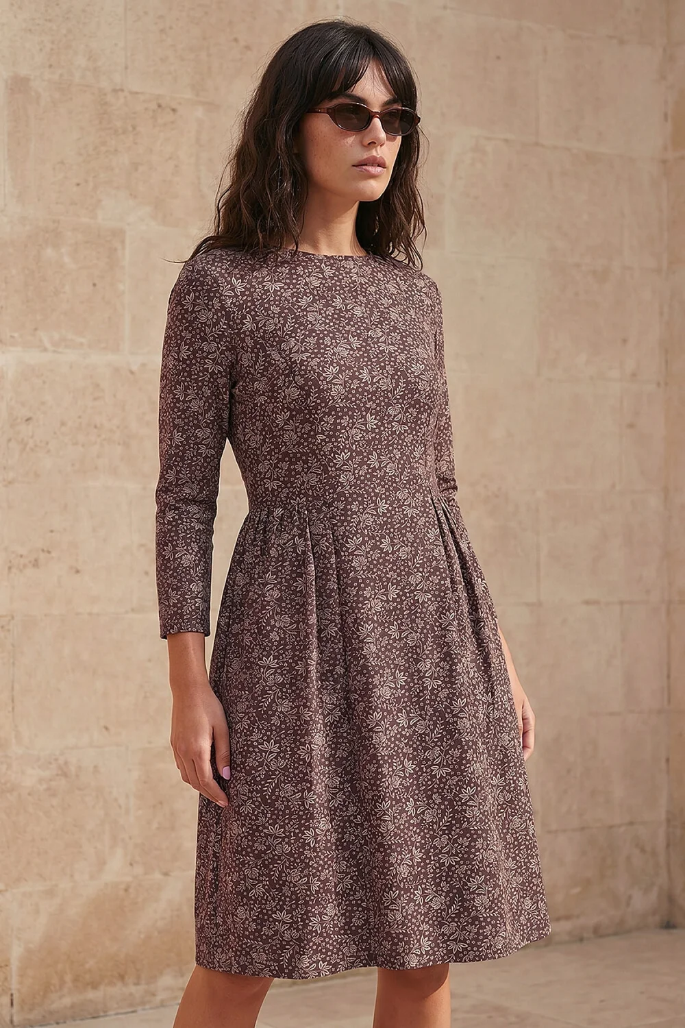 Roman Chocolate Side Detail Short Dress - 12 Image 1
