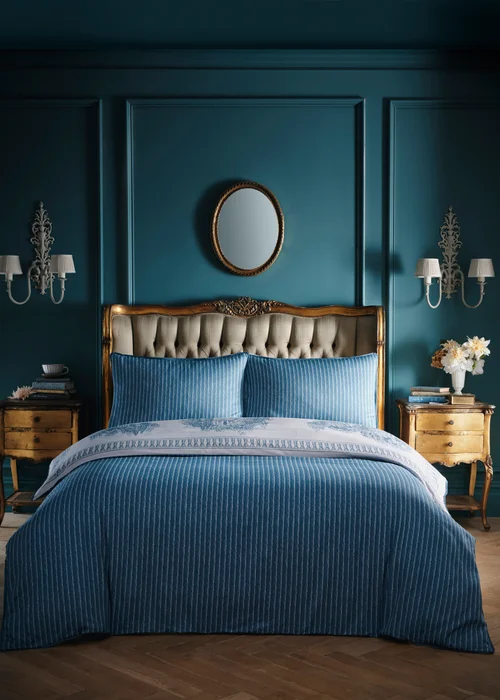Laurence Llewelyn-Bowen Tuscan Toile Reversible Blue Duvet Cover Set - Double Image 4