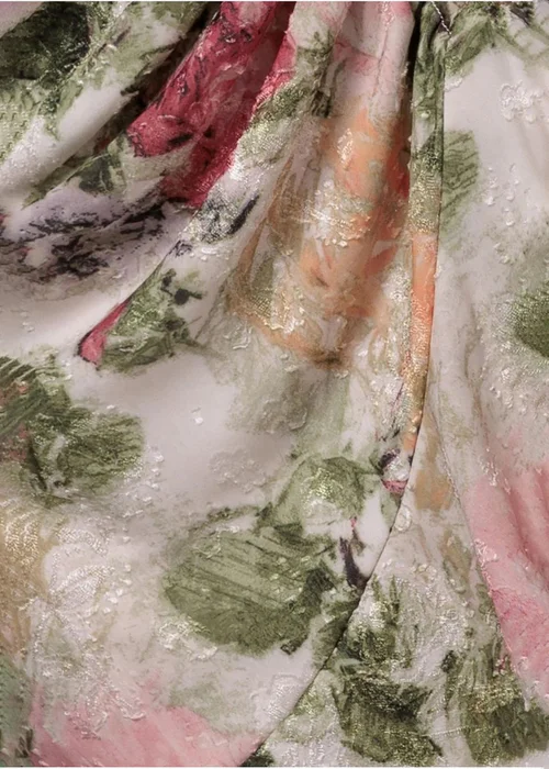 Goddiva Cream Floral Wrap High & Low Midaxi Dress - 8 Image 4