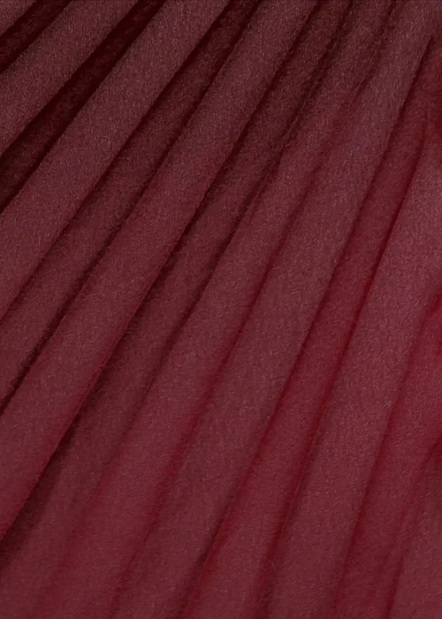 Goddiva Burgundy Red Strapless Mini Dress With Pleated Chiffon Cape - 10 Image 5