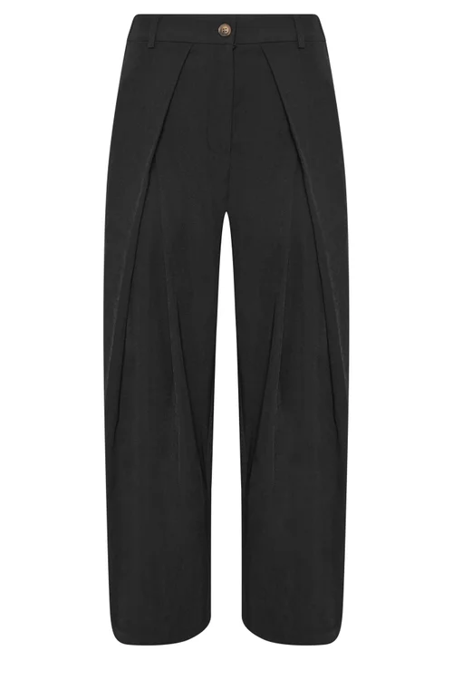 PixieGirl Petite Black Wrap Pleated Wide Leg Trousers - 14/L27 Image 5