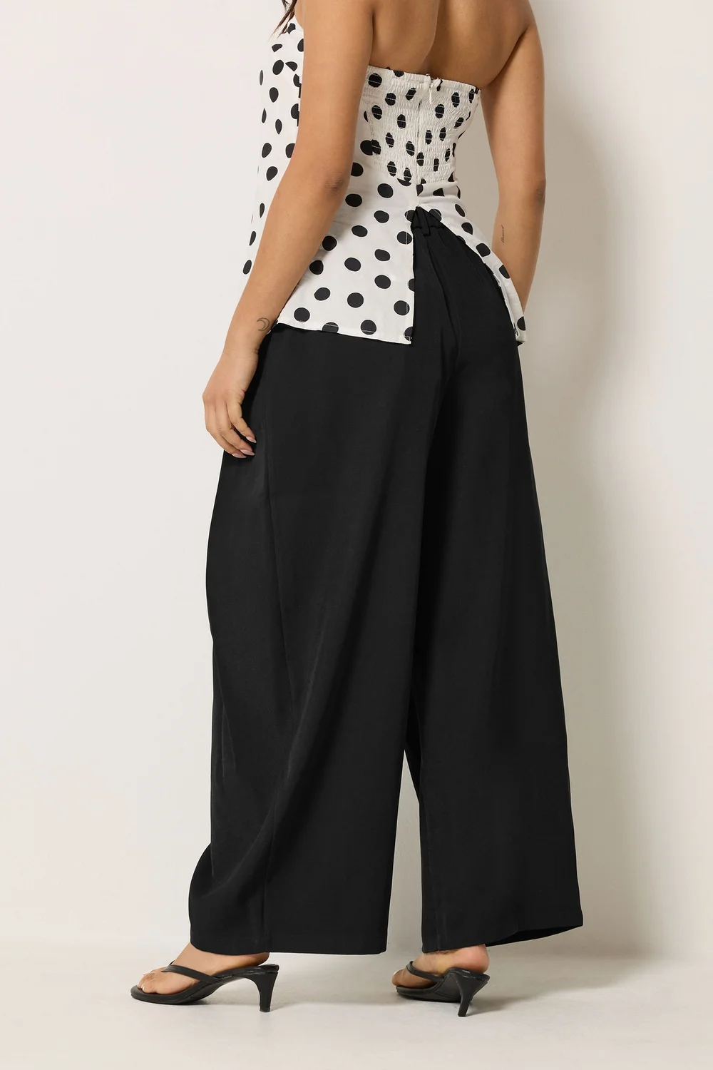 PixieGirl Petite Black Wrap Pleated Wide Leg Trousers - 14/L27 Image 3