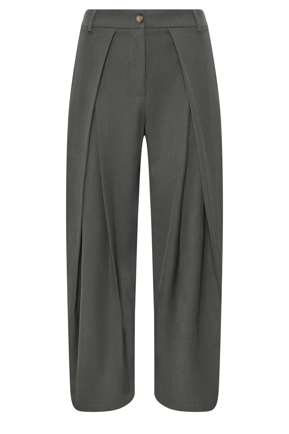 PixieGirl Petite Grey Wrap Pleated Wide Leg Trousers - 10/L27 Image 5