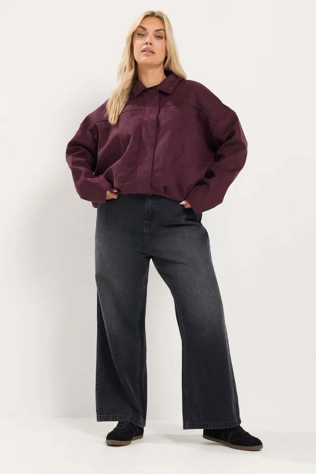Yours Curve Purple Faux Suede Jacket