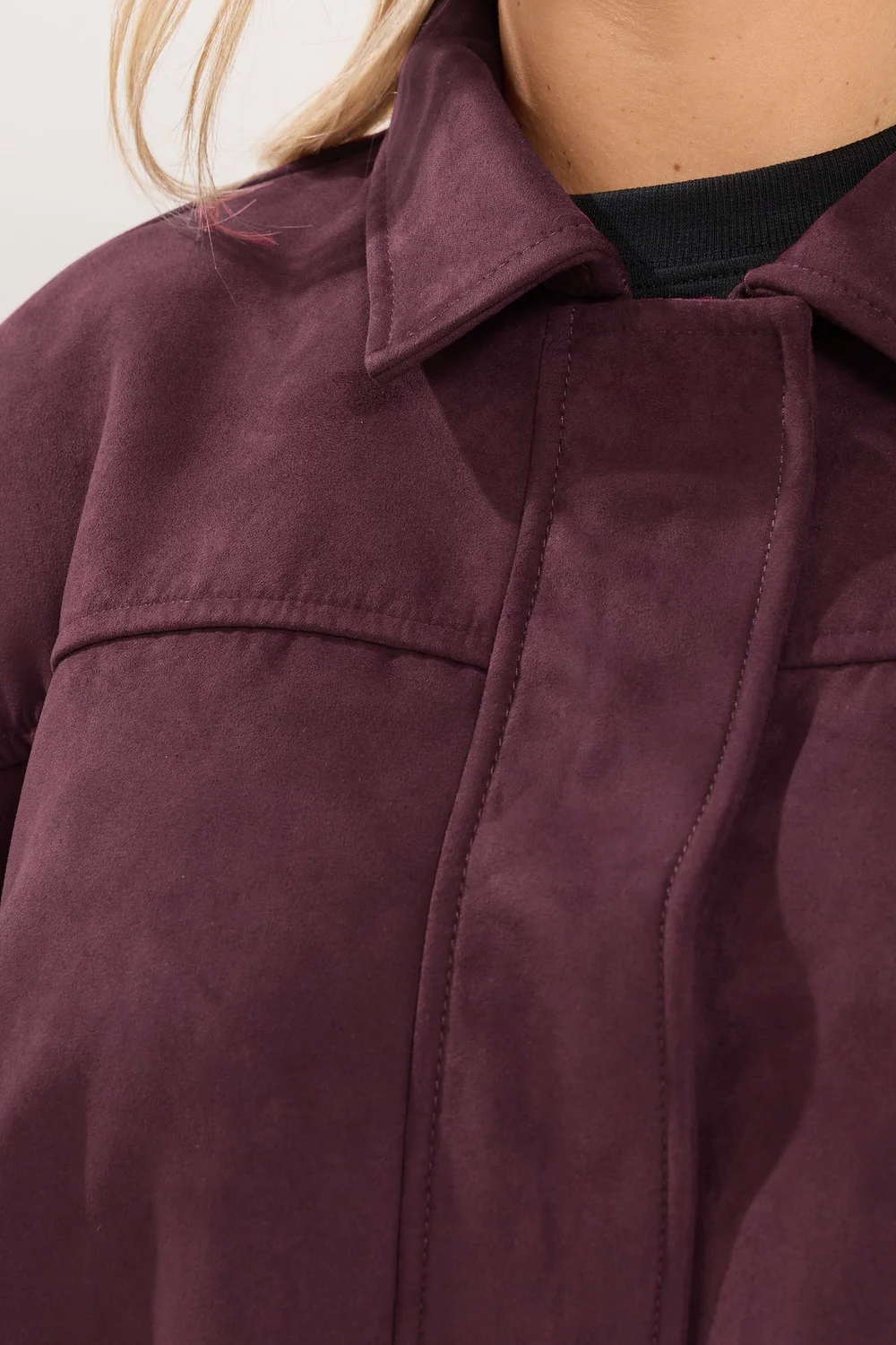 Yours Curve Purple Faux Suede Jacket - 34-36 Image 4