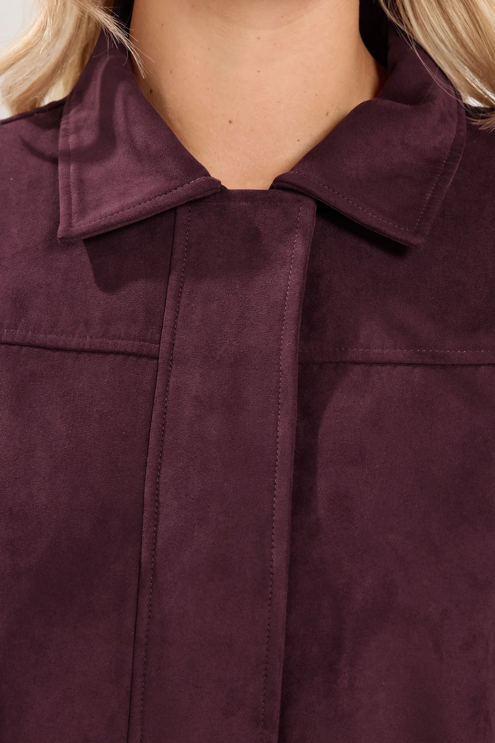 Yours Curve Purple Faux Suede Jacket - 34-36 Image 5