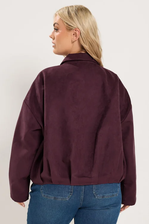 Yours Curve Purple Faux Suede Jacket - 34-36 Image 4