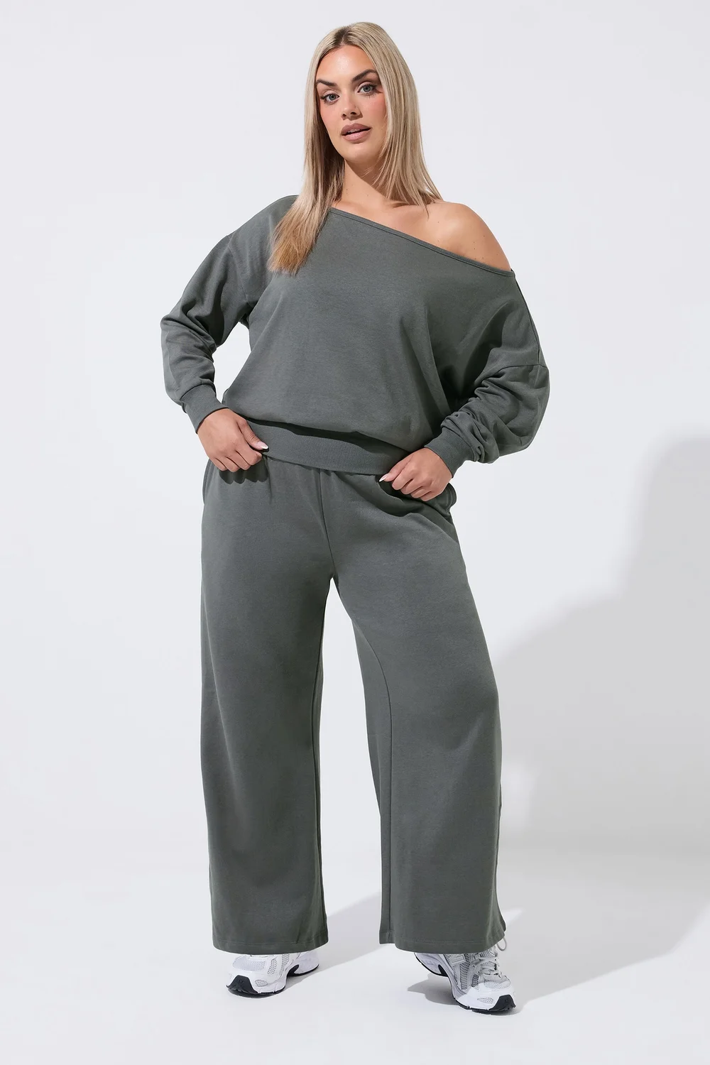 Yours Limited Curve Grey Wide Neckline Sweatshirt - 14 Image 2
