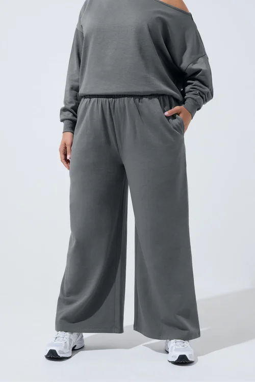 Yours Limited Curve Grey Wide Leg Joggers - 16 Image 2