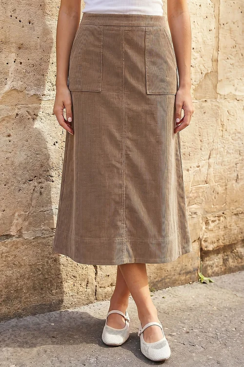 Roman Stone Petite Cord Pocket Skirt - 16 Image 1