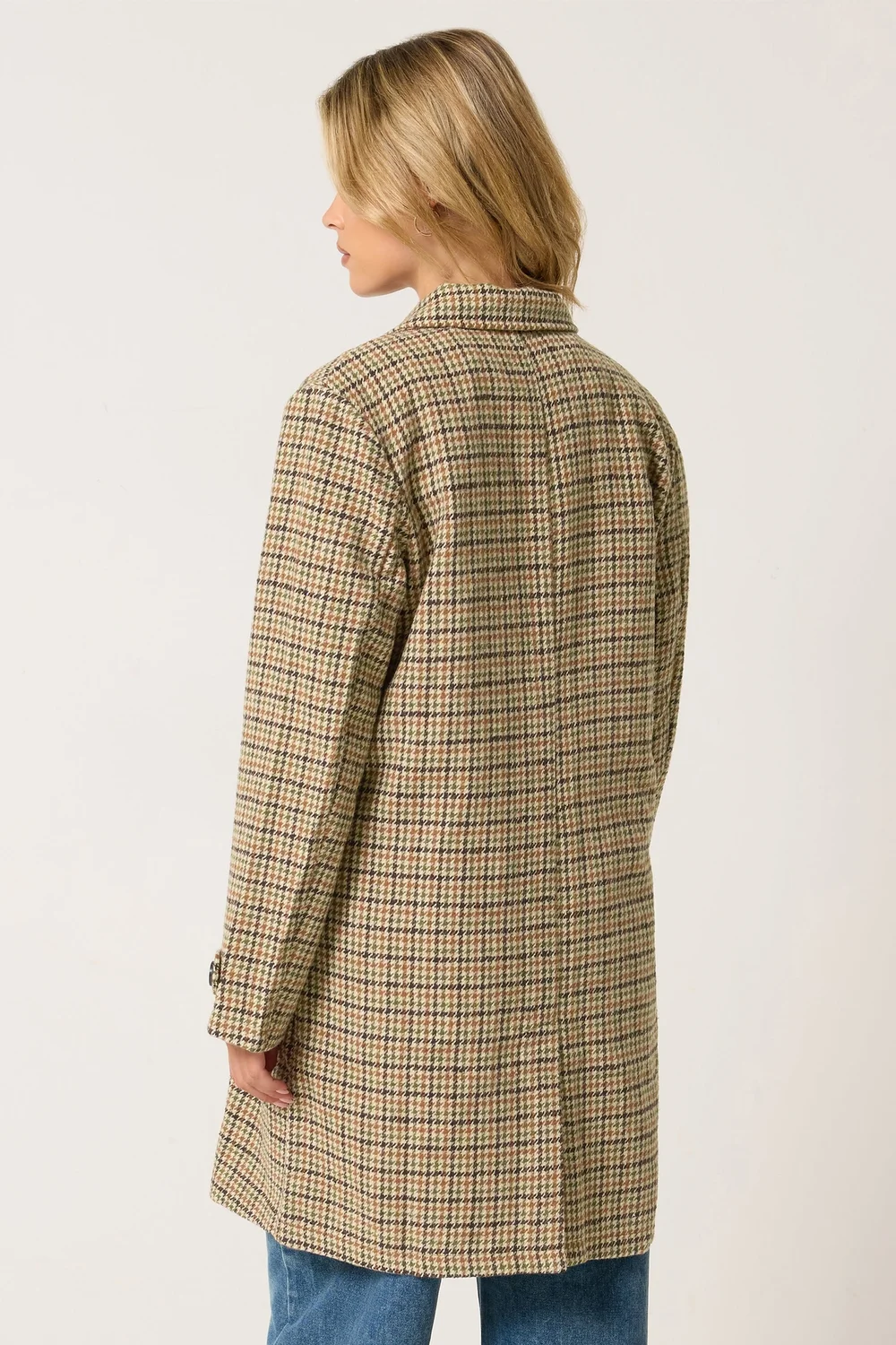 PixieGirl Petite Dark Brown Checkered Midi Car Coat - 12 Image 3