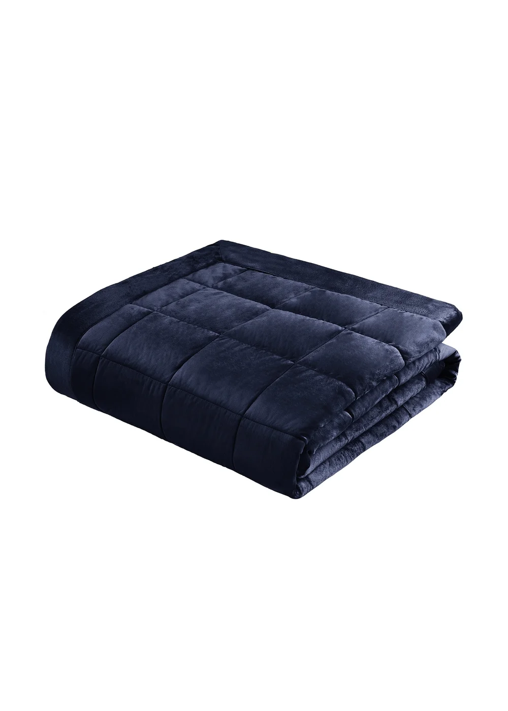 Catherine Lansfield Kingsley Matt Velvet Quilted 220x220cm Bedspread Navy Blue - One Size Image 3