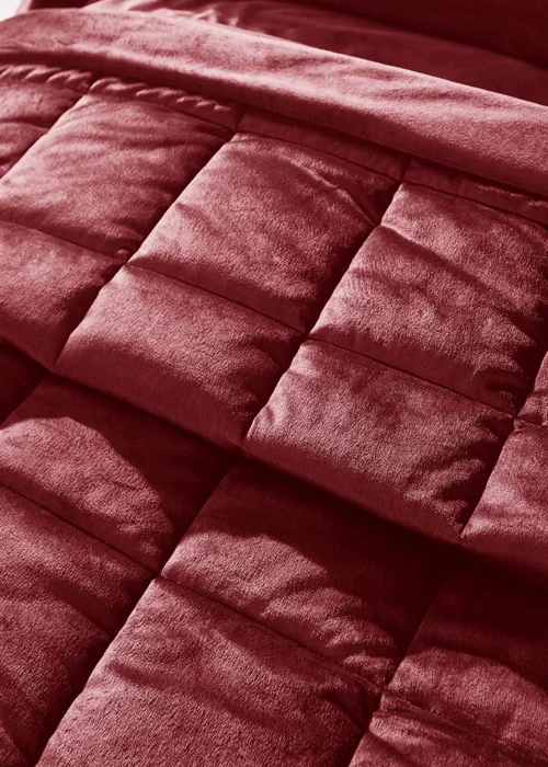 Catherine Lansfield Kingsley Matt Velvet Quilted 220x220cm Bedspread Burgundy - One Size Image 2