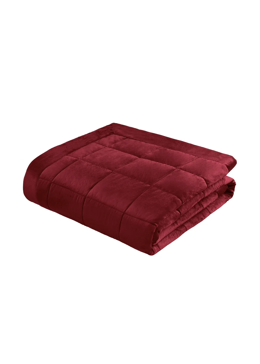 Catherine Lansfield Kingsley Matt Velvet Quilted 220x220cm Bedspread Burgundy - One Size Image 3