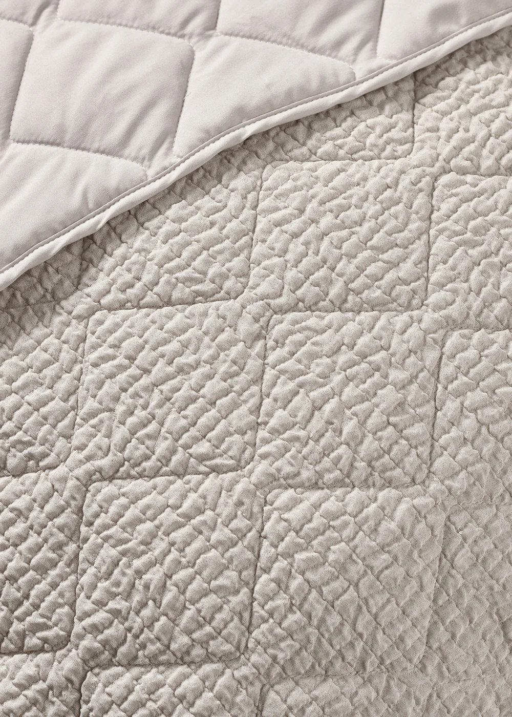 Catherine Lansfield Crinkle Seersucker Texture 220x220cm Bedspread Natural - One Size Image 2