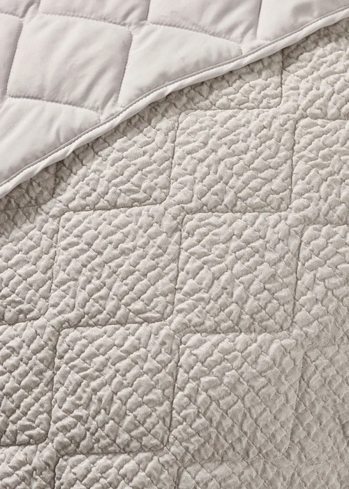 Catherine Lansfield Crinkle Seersucker Texture 220x220cm Bedspread Natural - One Size Image 2
