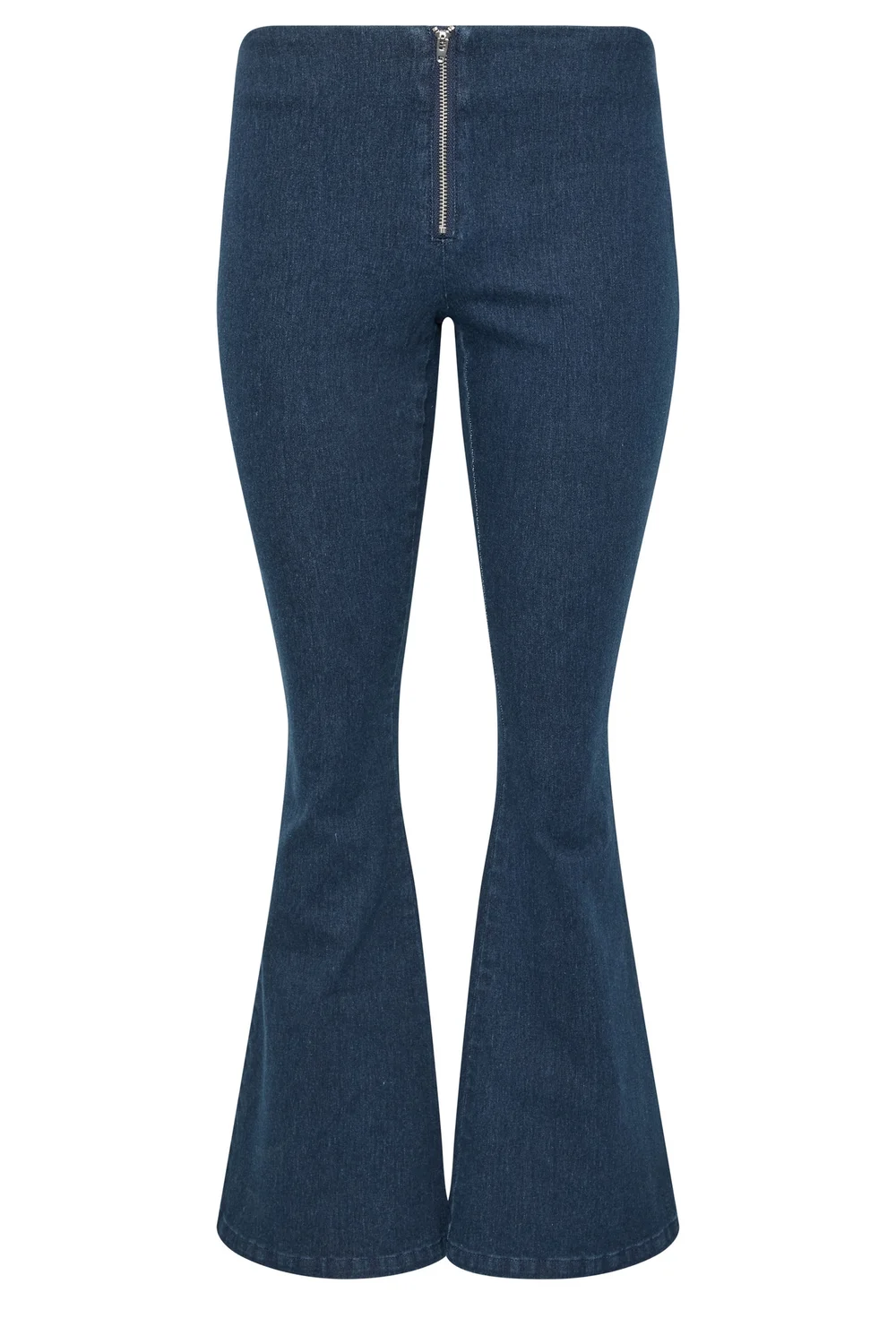 PixieGirl Petite Indigo Blue Zip Front Kick Flare Jeans - 18/l27 Image 5